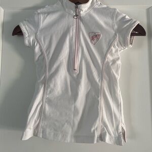 White Short Sleeve Polo for Kids